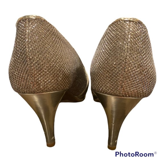 BANDOLINO Bling 3" Pumps Champagne Sparkle 7 1/2  Bandolino Shoes Wedding - Picture 8 of 13